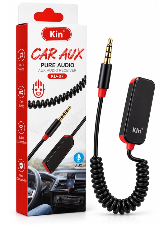 Bluetooth AUX-приёмник Kin KY-223 для автомобиля, аудио адаптер 3.5 мм