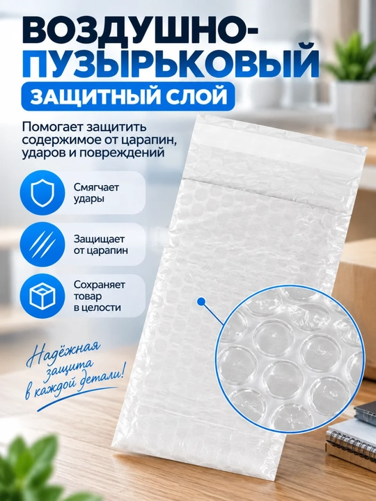 Почтовый пакет с воздушно-пузырьковой защитой для упаковки