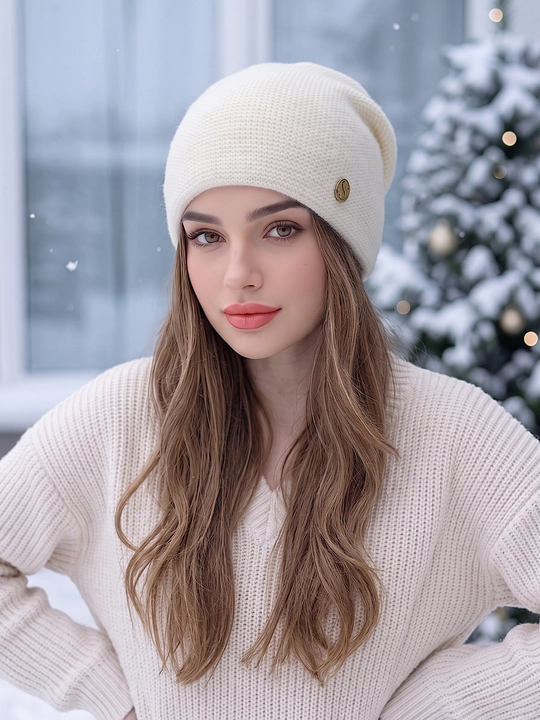 Qishki angora shapka ayollar uchun, shapkalar qizlar uchun Snowil
