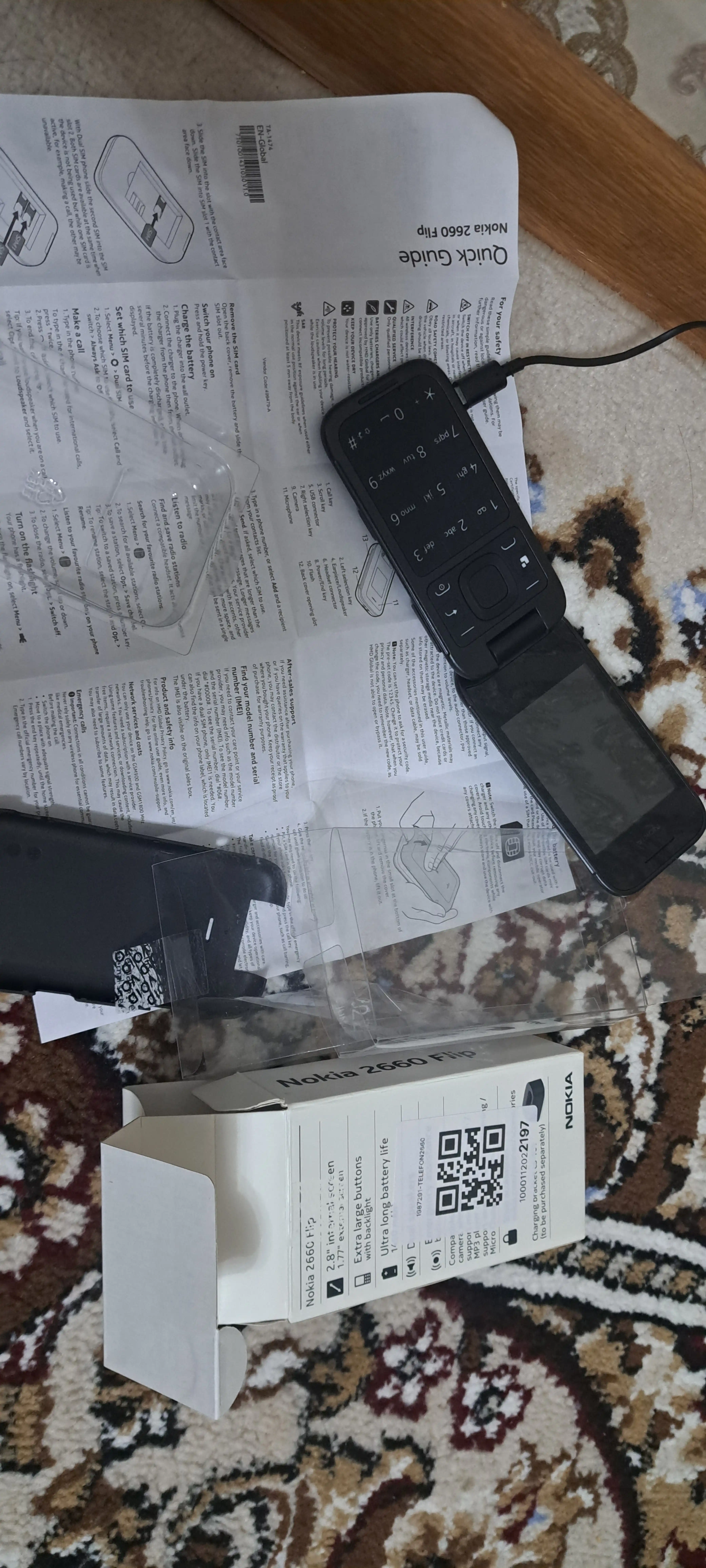 Tugmali telefon Nokia 2660 Flip, 2 ta SIM-karta bilan, qurbaqa telefon