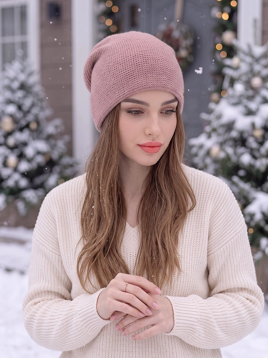 Qishki angora shapka ayollar uchun, shapkalar qizlar uchun Snowil