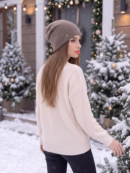 Qishki angora shapka ayollar uchun, shapkalar qizlar uchun Snowil