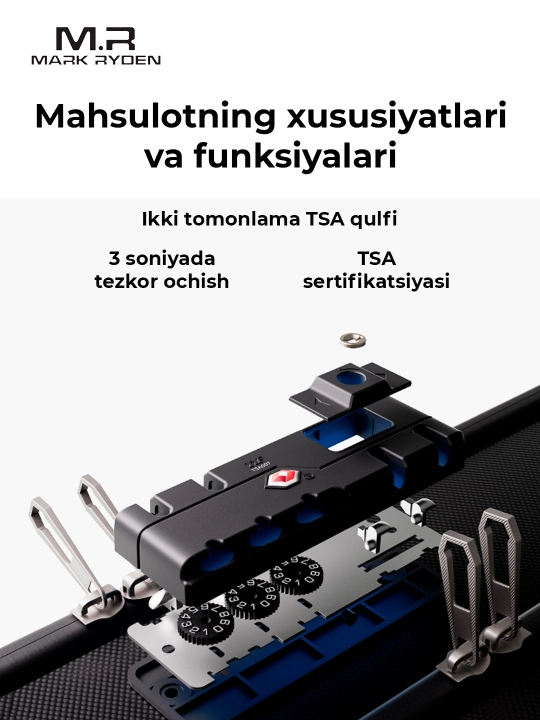 Рюкзак Mark Ryden MR9100 c Bluetooth трекером, двусторонний кодовый замок TSA, мужской