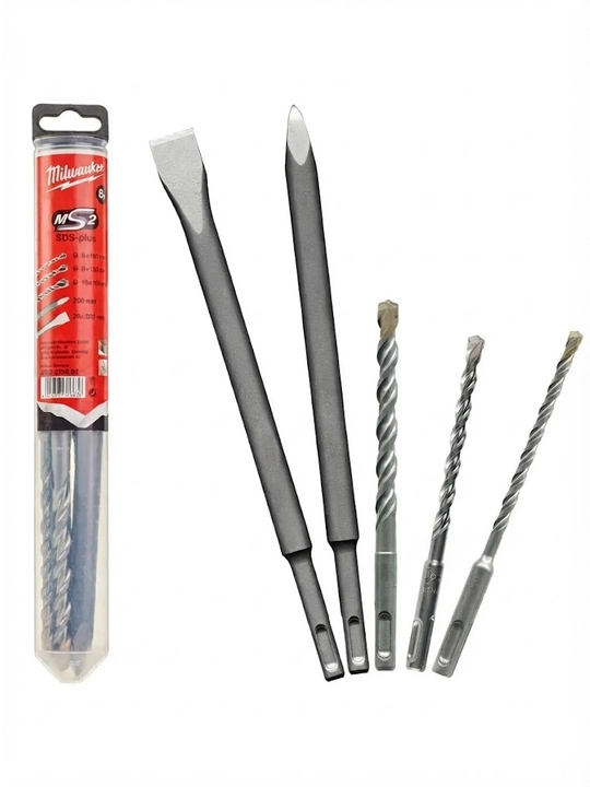 Milwaukee SDS-Plus Chisel/burg'ulash uchlari to'plami (5 dona)