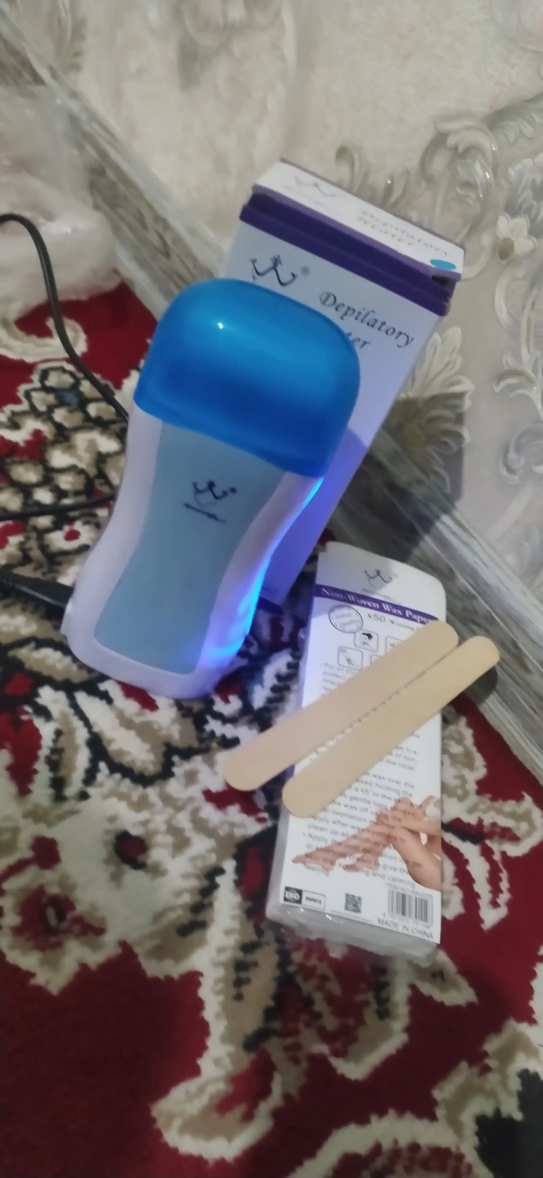 Набор для депиляции Konsung beauty 3 в 1 — воскоплав с картриджем, полоски и шпатель