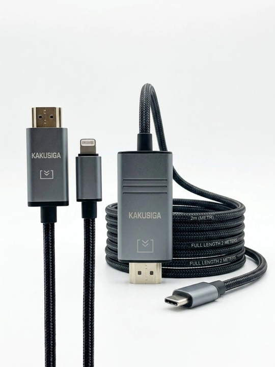 Perexodnik KAKUSIGA Lightning to HDTV HDMI Kabel 2m 1080p Full HD Qora