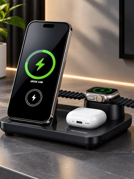 Green Lion 3 in 1 Wireless Charger - 