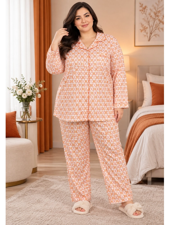 Ayollar pijamasi, Hermes, bosma naqshli (turli rang va naqshlar) XL - XXL - 3XL - 4XL-5XL