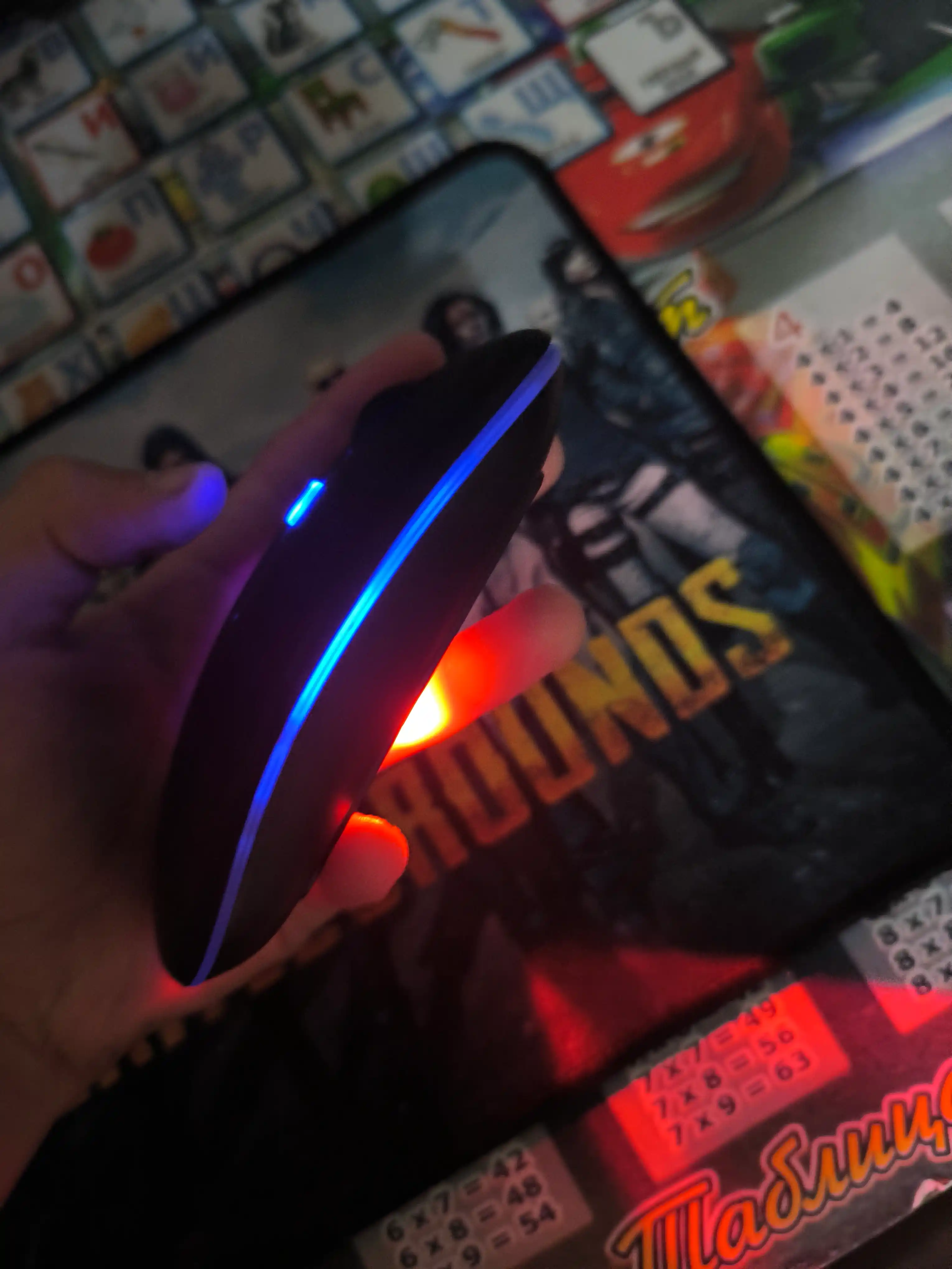 Kompyuter va noutbuk uchun shovqinsiz simsiz sichqoncha, RGB, Bluetooth