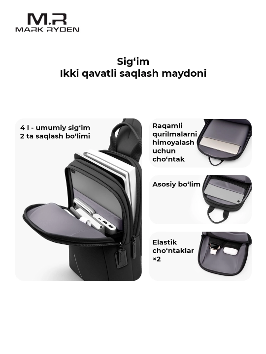 Мини-рюкзак Mark Ryden MR737 для iPad mini 7, сумка через плечо, мужской
