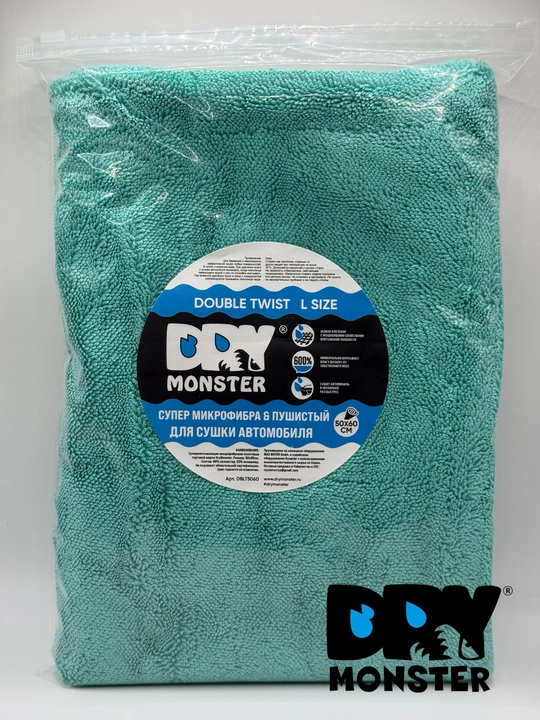 Dry Monster ORG 50x60 см двустороннее полотенц для сушки автомобиля супермикрофибры  плюша