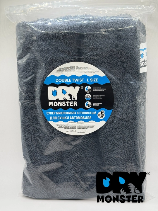 Dry Monster ORG 50x60 см двустороннее полотенц для сушки автомобиля супермикрофибры  плюша