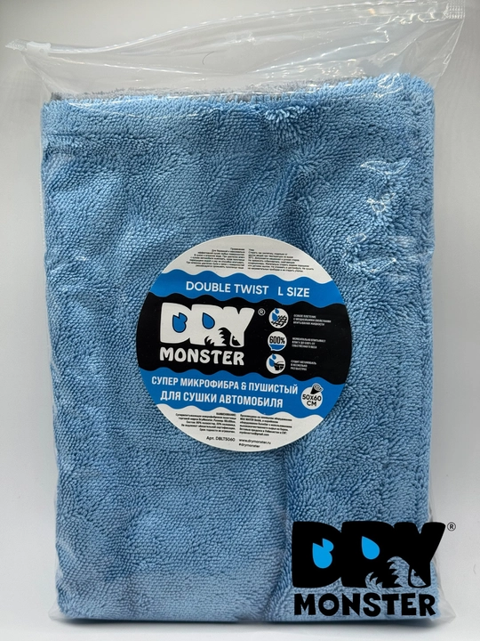 Dry Monster ORG 50x60 см двустороннее полотенц для сушки автомобиля супермикрофибры  плюша