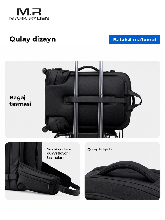 Рюкзак Mark Ryden MR8859 для ноутбука 17,3"-18”, мужской для путешествий
