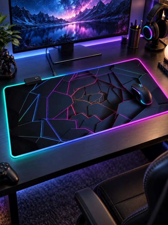Большой игровой коврик для клавиатуры и мыши с RGB-подсветкой, 90×40 см