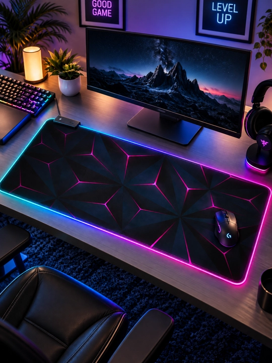 Большой игровой коврик для клавиатуры и мыши с RGB-подсветкой, 90×40 см
