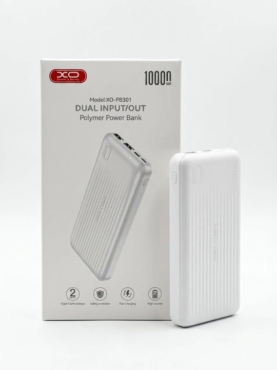 Power bank xo pb301 10000mah внешний аккумулятор быстрая зарядка белая