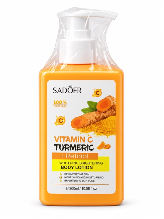 SADOER tana uchun C vitamini, kurkuma va retinol qo‘shilgan loson, 300 ml