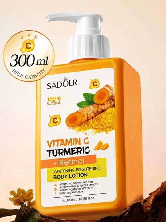 SADOER tana uchun C vitamini, kurkuma va retinol qo‘shilgan loson, 300 ml