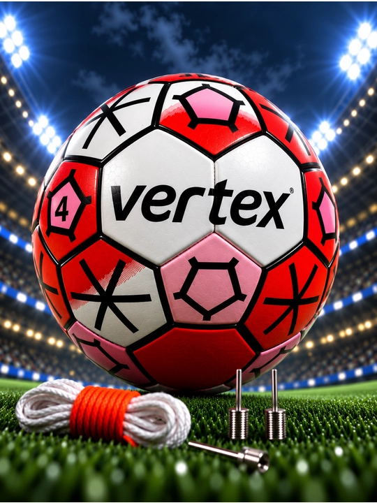 Futbol to‘pi Vertex, standart, 4-o‘lcham, qizil-qora - 