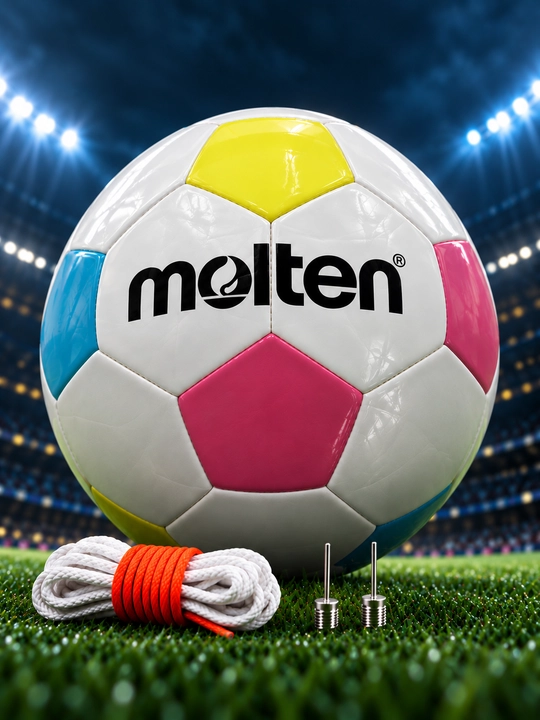 Futbol to‘pi Molten F4Y1000-WP, mashg‘ulot uchun, 4-o‘lcham, oq-ko‘k