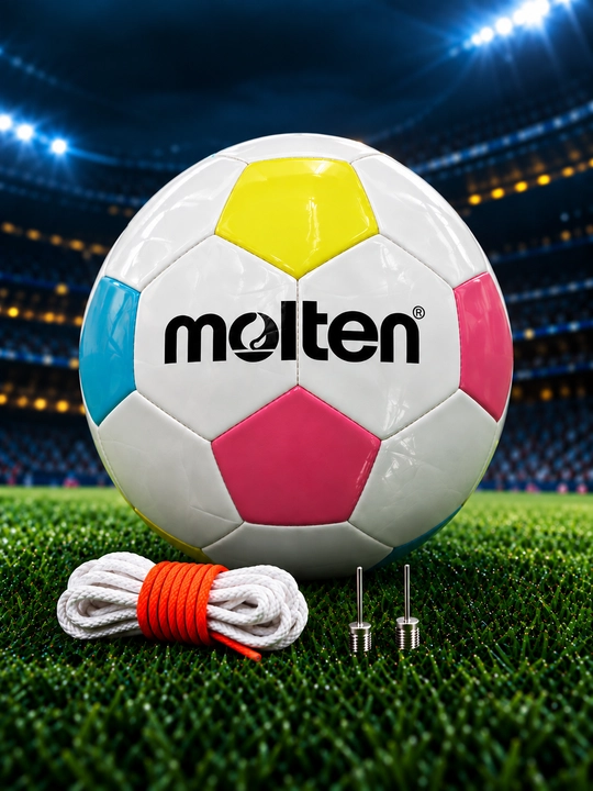 Futbol to‘pi Molten F4Y1000-WP, mashg‘ulot uchun, 4-o‘lcham, oq-ko‘k - 