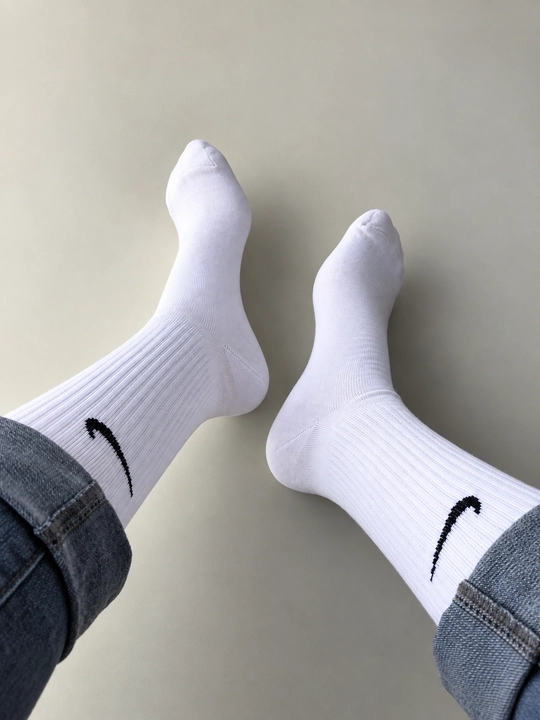 Erkaklar va ayollar sport paypog‘i, uzun paypoq paxtali, Nike paypoq, oq va qora paypoq