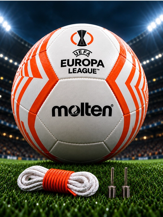 Футбольный мяч Molten UEFA Europa League, Professional, размер 5, бело-оранжевый