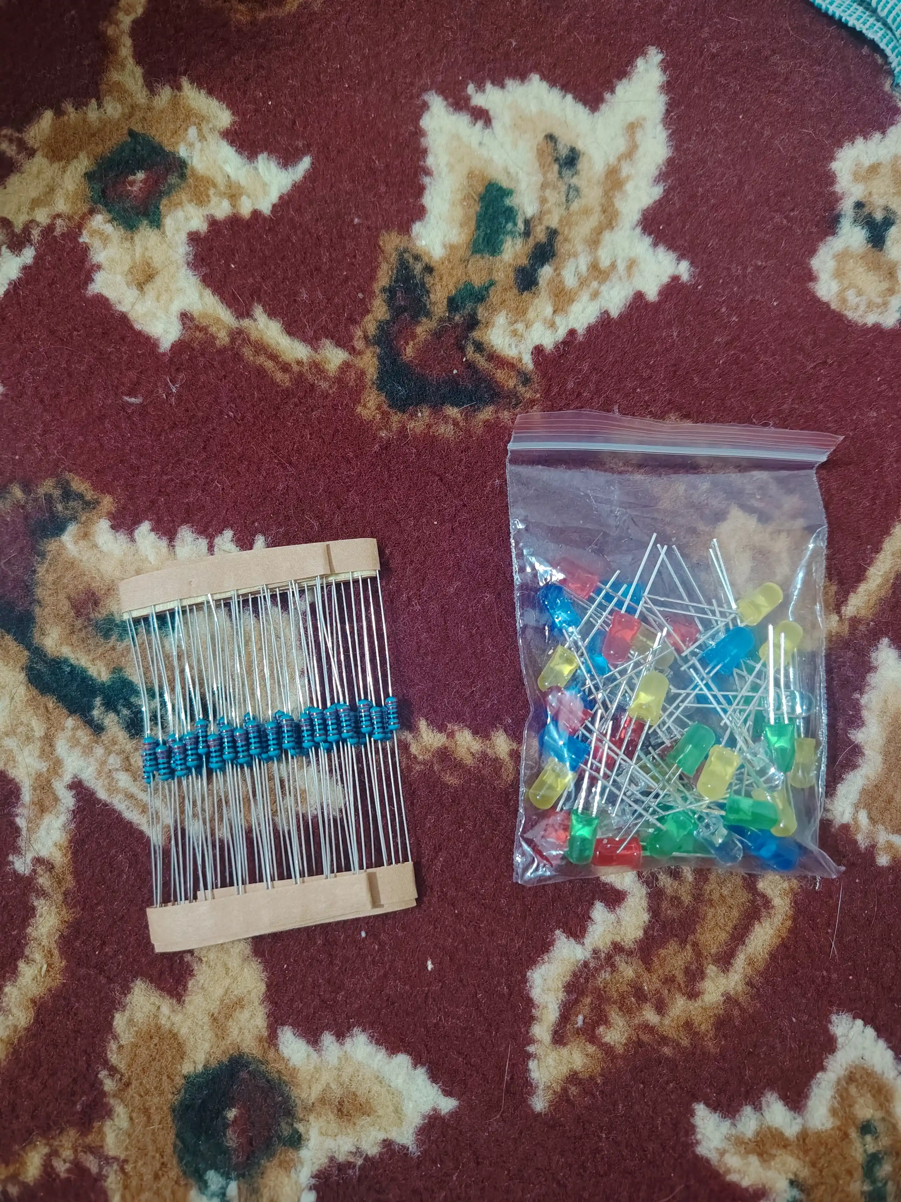 Svetodiodlar LED, 5 ta rang 10 donadan, 50 dona