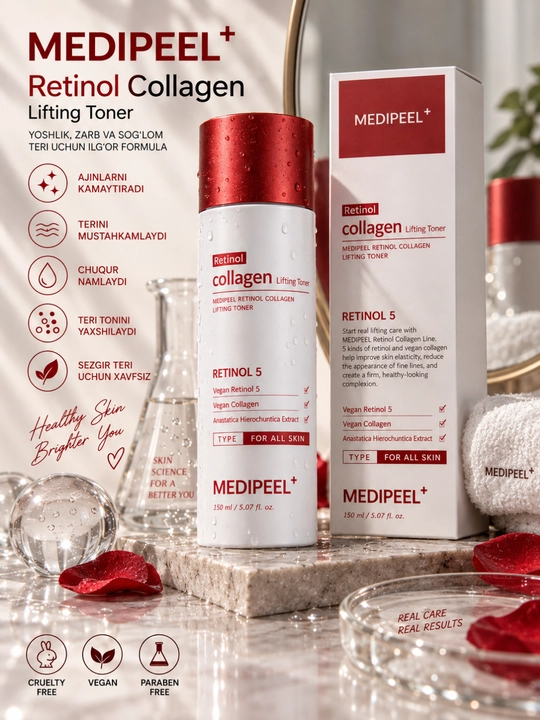 MEDI-PEEL Retinol Collagen Lifting Toner 150 ml — retinol va kollagenli lifting tonik