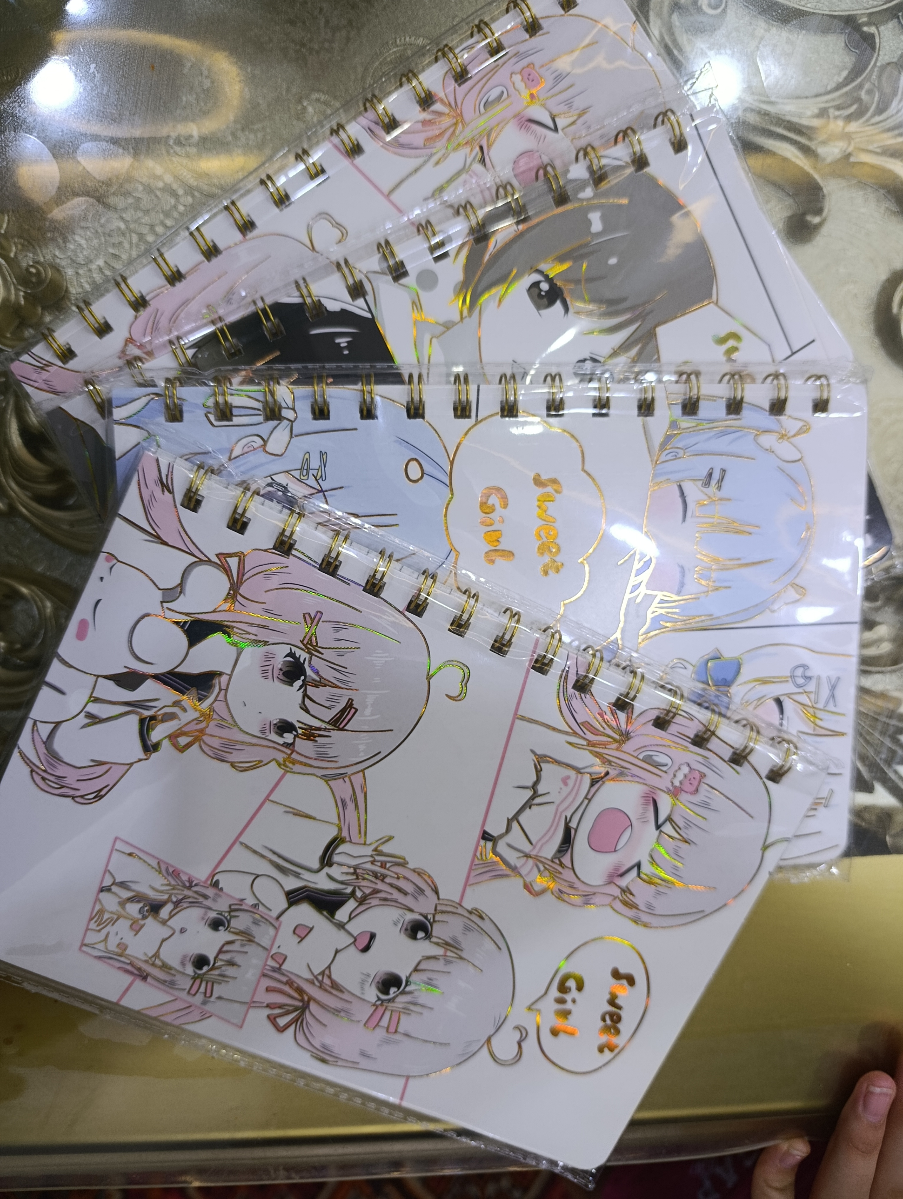 Anime mini bloknot spiral 66 varaq A6, 4 dona to‘plam, yozuv daftari