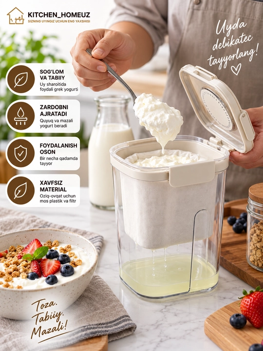 Grek yogurt tayyorlash filtri