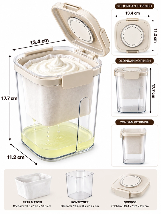 Grek yogurt tayyorlash filtri