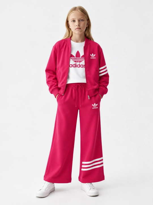 Qizlar uchun Adidas sport komplekti 3 talik, kofta futbolka shim, 6–14 yosh - 