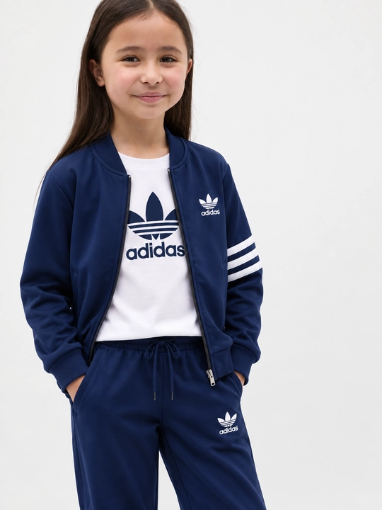 Спортивный костюм Adidas для девочек 3-ка, кофта футболка штаны, 6–14 лет