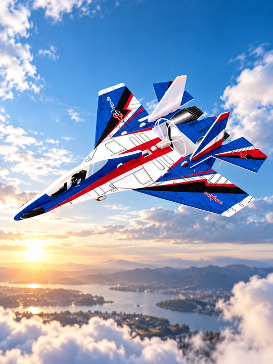 Motorli uchadigan o'yinchoq samolyot Mini Jet SU-27 LED