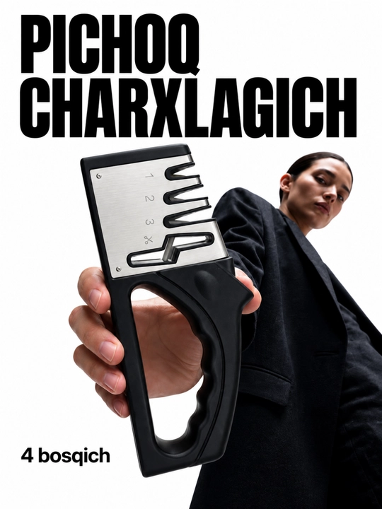 Ko'p funksiyali pichoq va qaychi charxlagich, 4 ta charxlovchi yuzasi bilan - 
