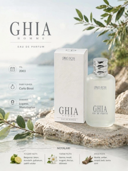 CHIA, HOMME, Noyob va nafis erkaklar atirlari, 100 ml