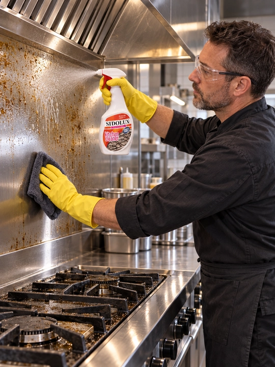 Средство для кухни SIDOLUX Professional Kitchen Cleaner, от жира, спрей 500 мл