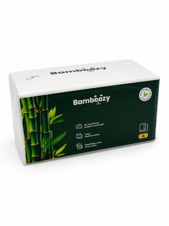 Экологичные бамбуковые салфетки Bamboozy, 6-слойные