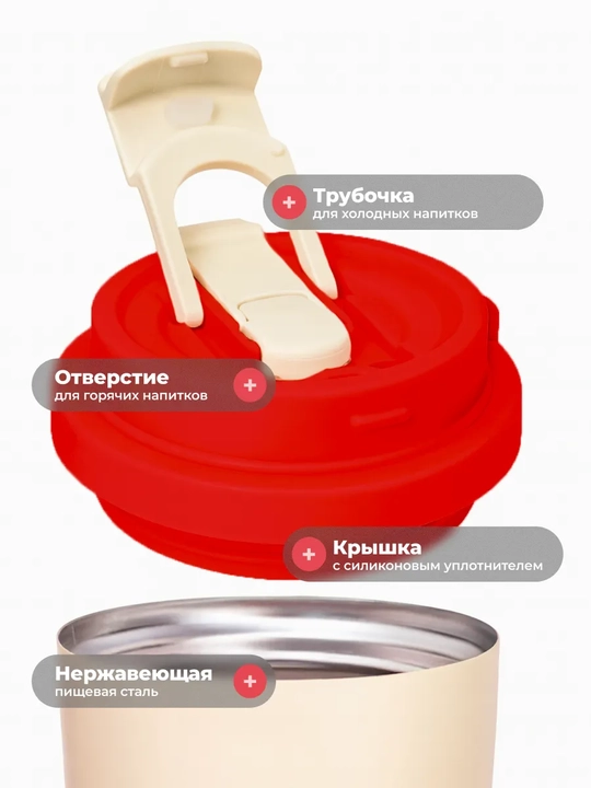 Термос для кофе и чая, термокружка, подарочная, нержавеющая сталь 316, с носиком
