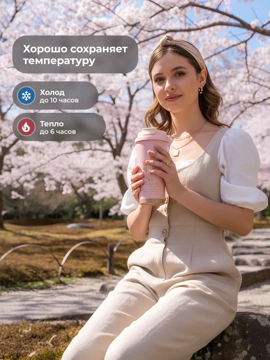 Термос для кофе и чая, термокружка, подарочная, нержавеющая сталь 316, с носиком