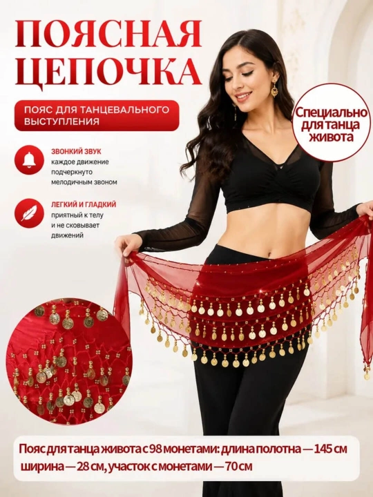 Пояс для восточных танцев с монетами, платок для танца живота belly dance