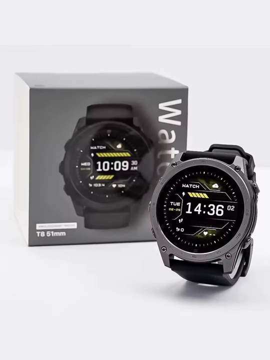 Умные часы T 8 Pro AMOLED, 51mm, T8pro/GPS,+1 ремешок в подарок