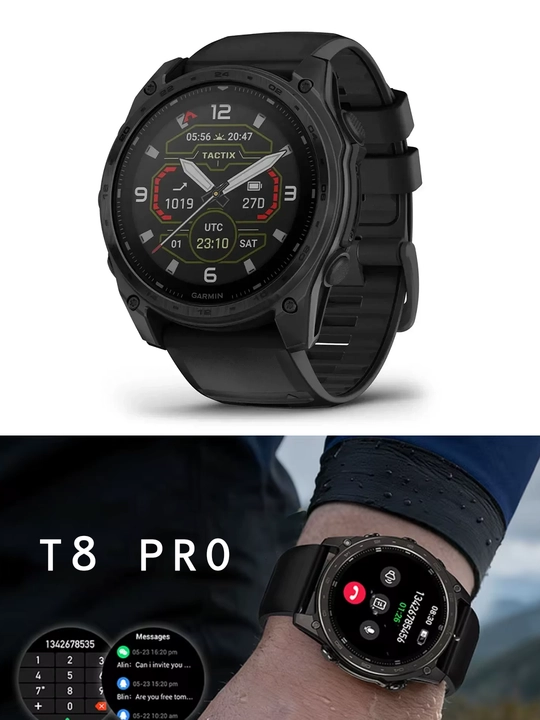 Умные часы T 8 Pro AMOLED, 51mm, T8pro/GPS,+1 ремешок в подарок