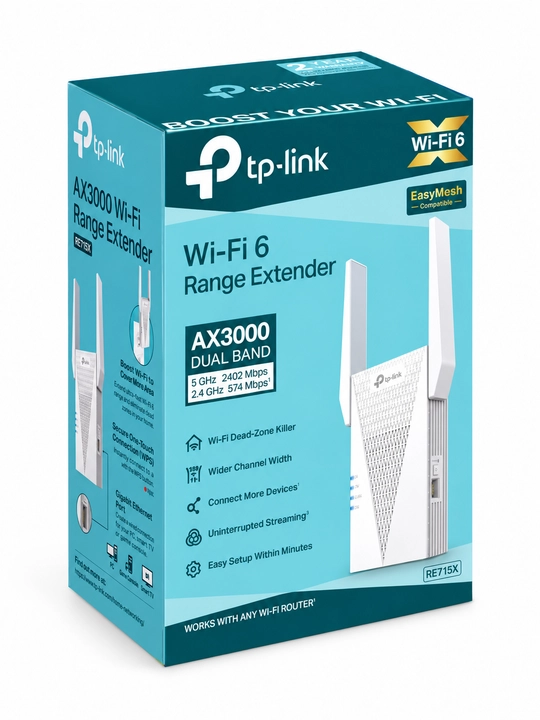 TP-Link RE715X AX3000 — усилитель Wi-Fi 6 Mesh, Gigabit Порт, репитер