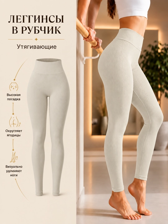 Ayollar uchun yuqori belli ribana losinalar legginslar - 