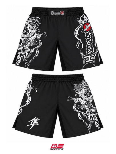 MMA, BJJ va yakkakurashlar uchun Hayabusa Mizuchi shortigi, qora