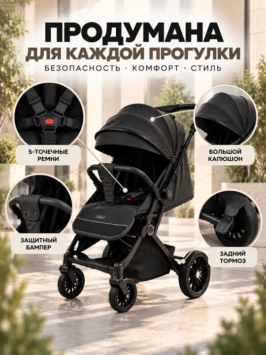 Прогулочная коляска BURBAY AG828, складная коляска-чемодан 7,5 кг для города и путешествий
