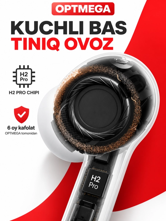 Simsiz quloqchinlar Pro 2 Premium, iPhone va Android uchun sensorli naushnik